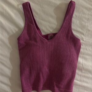 Ribbed Pink Tank Top